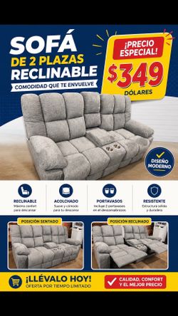 Sofá de dos plazas reclinable🛋️