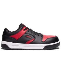 KEEN Men's Overton Work Shoe (Carbon Toe) Size 13 D Utility Low Black/Red NWOB