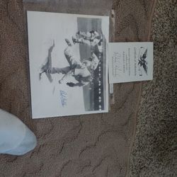 Bob Feller Signed Autographed 8x 10 B And W With Coat
