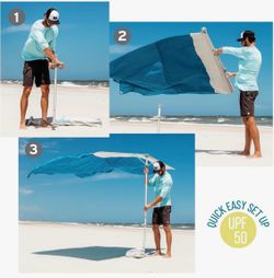 Solbello wind powered beach shade