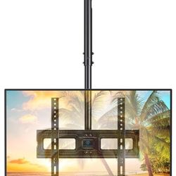 PERLESMITH Ceiling TV Mount for 26-65 inch Flat Screen Displays, Hanging Adjustable Ceiling TV Bracket Fits Most LCD LED OLED 4K TVs, Pole Ceiling Mou