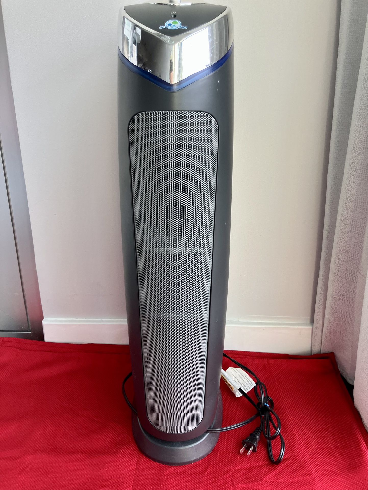 Germ Guardian 5-In-1 HEPA Air Purifier For Home Large Room  Up To 915 Sq  HEPA Pet Air Filter UV-C Light And Odor Reduction AC 5250PT 28” Tower Gray