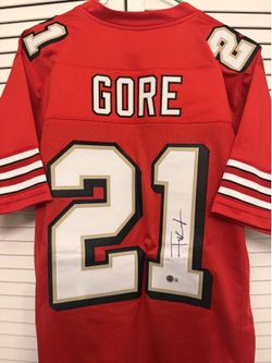 Frank Gore Autographed Custom 49ers Jersey BAS Witnessed