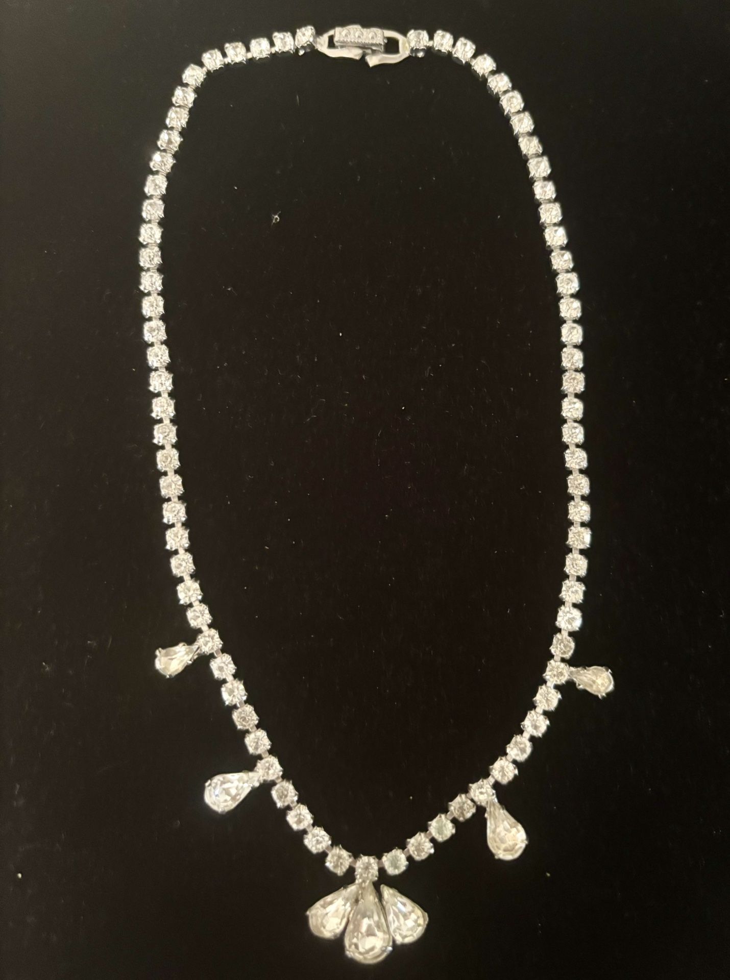 Vintage 1960s 14” Rhinestone Choker Necklace