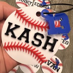 Baseball Tag Keychain