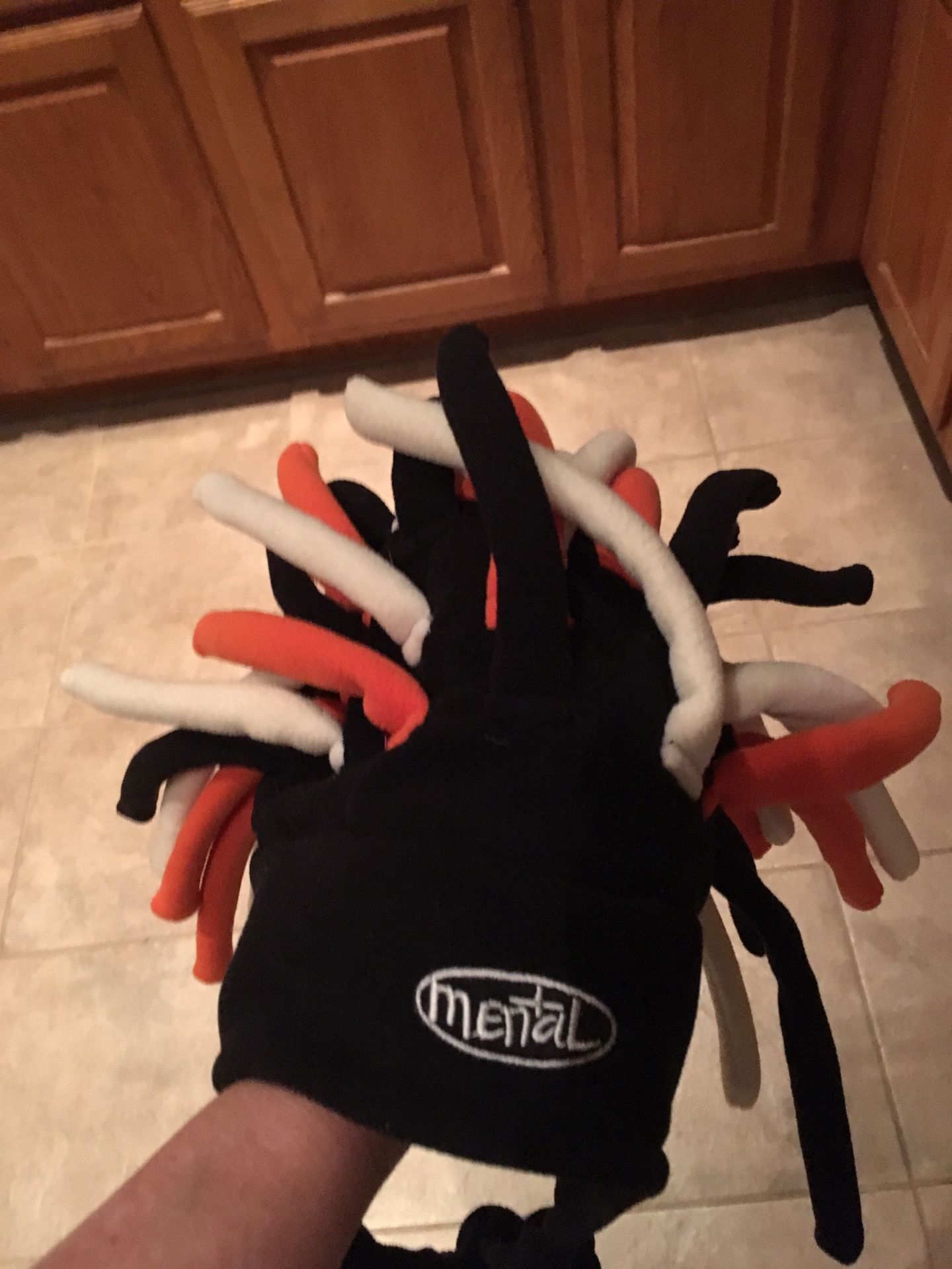 Mental Natty Dread Orange White Black Ski Snowboard Fleece Snow Winter Hat