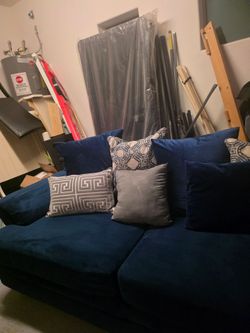 Blue Velvet sectional couches
