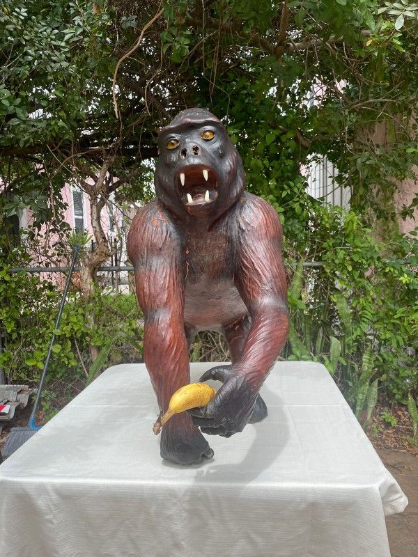 Handmade Leather Gorilla Statue