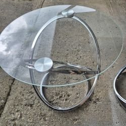 2 Modern Glass Top Tables