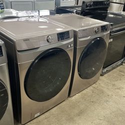 Samsung Champagne Front Load Washer And Dryer H5 2