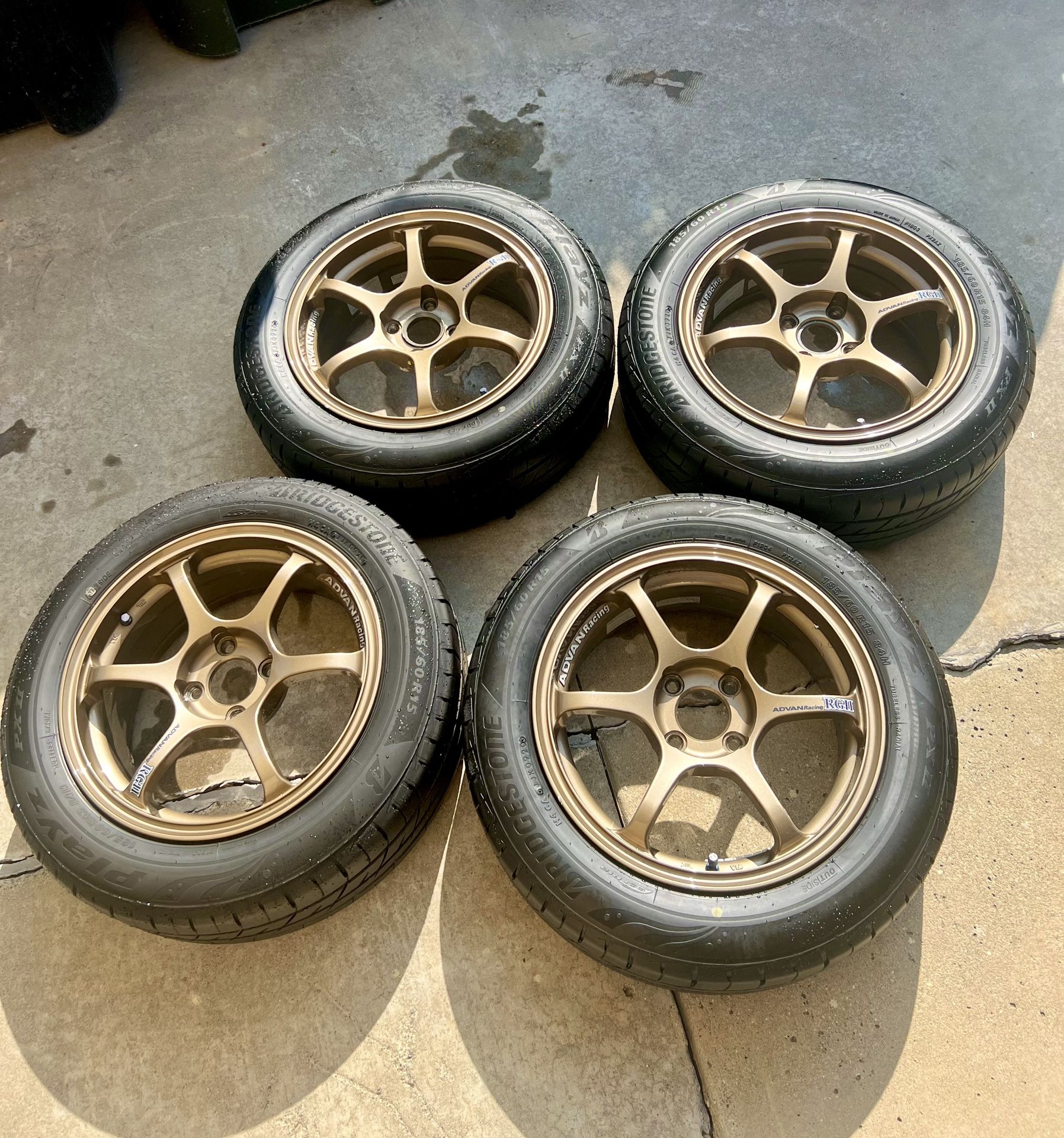 Advan Rg2 RgII 15x6.5 +35 4x100 Bronze Rare Jdm Wheels Civic