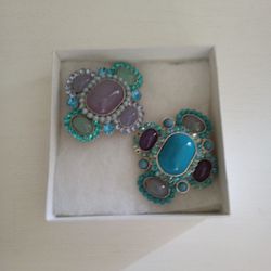 Two Brooches Vintage Costume Jewelry Thank You Very Much Time