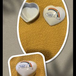 Vintage 1980s Heart Rainbow You Are My Sunshine Ceramic Trinket Dish Made in Japanese  Make offer