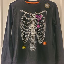 Halloween Shirt. Skeleton. Spiders. Spider Web  Long Sleeve. Camisa Manga Larga. For Kids. Para Niños