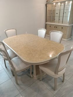 Dining Table Set (Buffet & Hutch) with 2 couches