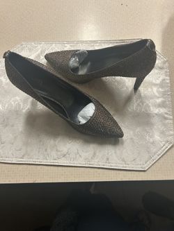 Michael Kors Dressy Gold Brown Crusted Heels