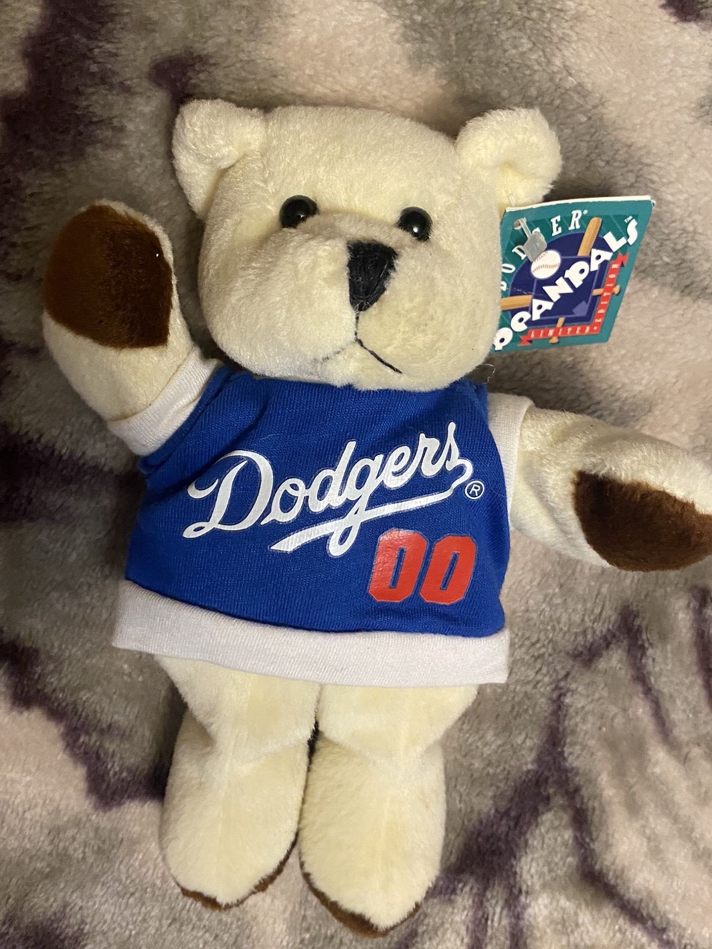 Los Angeles Dodgers Beanpals Kellytoy Teddy Bear Bearbino 00 Plush 6”