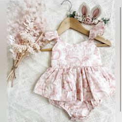SPRING EASTER BUNNY BODYSUIT DRESS SET