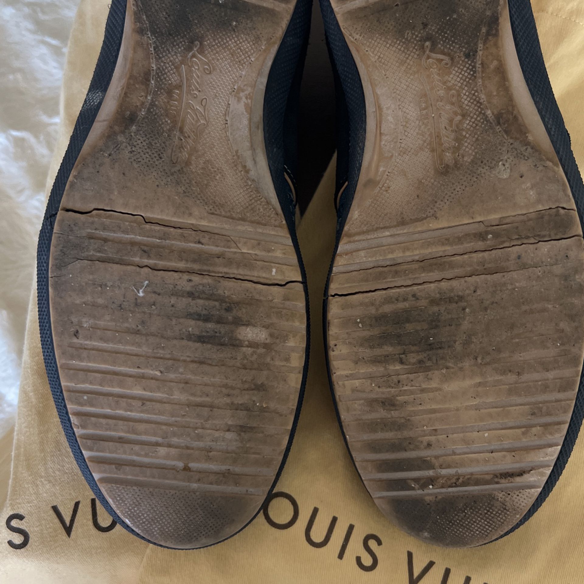 Louis Vuitton Monogram Denim Sneakers - Size 9 / 39 (SHF-21671) – LuxeDH