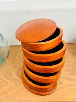 Wooden jewelry box 5 tier