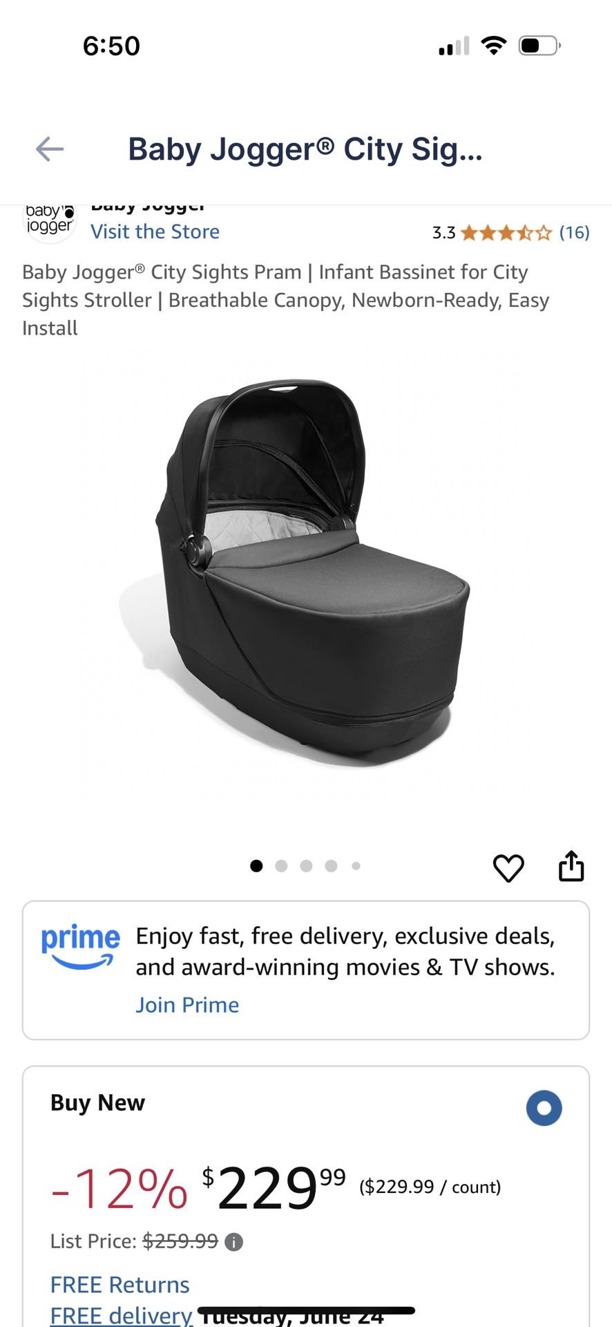 City lights bassinet/pram for city lights stroller.