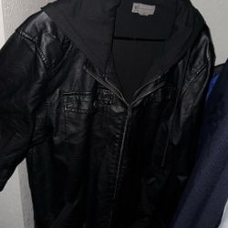Men’s Large Black Genuine Leather Jacket 