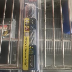 5 Pc Blue Granite Rotary Hammer Drill Bit Set.