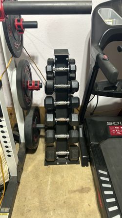 Full rack of 5 - 30 pound dumbbells