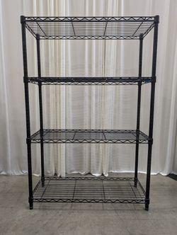 Adjustable Five-Tier Wire Shelving Unit in Metal