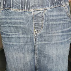 Vintage Summer Old Navy Stretch Denim Maternity Skirt Size 8 Stretch Waistband
