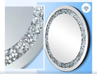 Luxury Crushed Diamond Mirrored Trays / Vanity Mirrors (Set of 2)