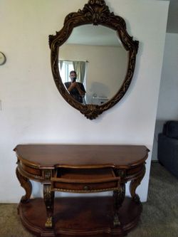 Table and Matching Mirror