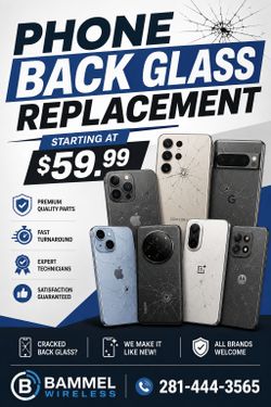 New Back Glass on Special