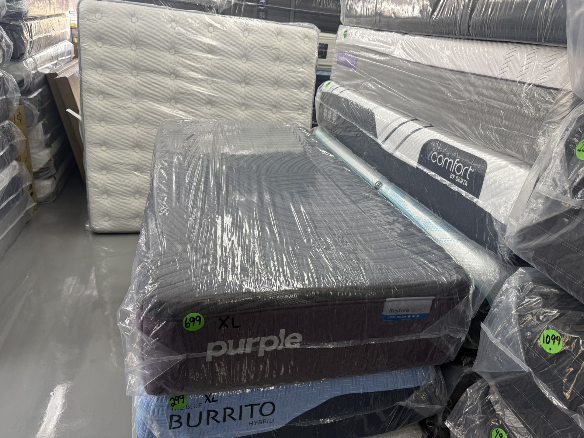 TWIN XL PURPLE RESTORE PREMIER MATTRESS & BOX SPRING BED SET