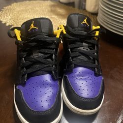 New Nike Air Jordan 1 Low Dark Concord Black Purple Yellow