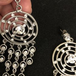 Silver Plated Long Earrings / NEW