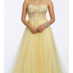 3D Flower Embroidered Corset Ballgown