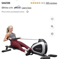 Fitness Reality 1000 PLUS Bluetooth Magnetic Rowing Machine Rower.