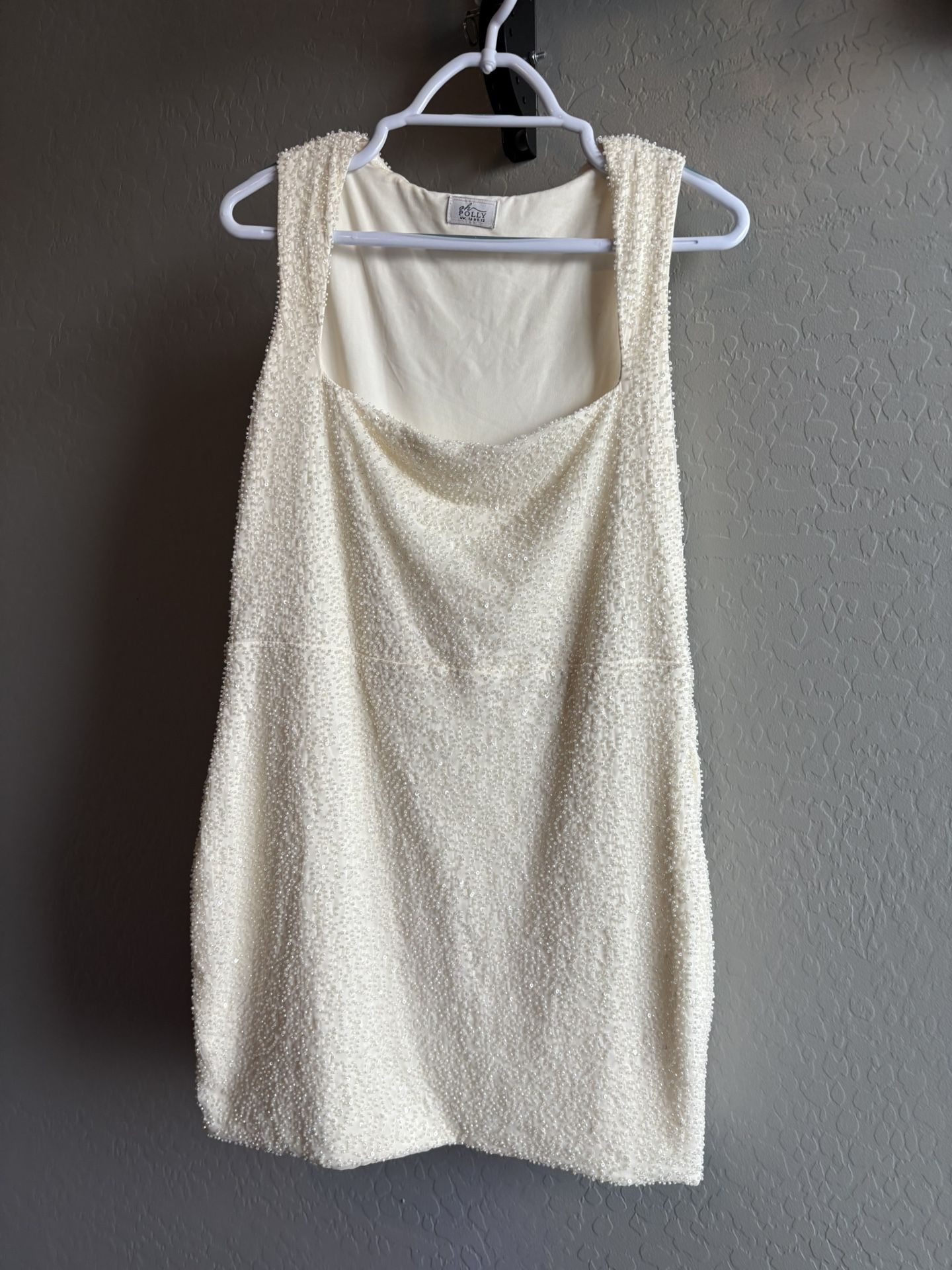 White Beaded Short Dress