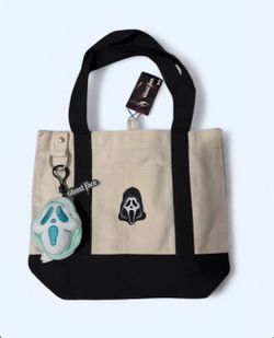 Ghostface tote bag with bag clip