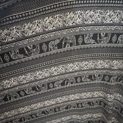 Black and white elephant print fabric Cotton Stretch Bolt