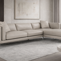 NEW – Modloft Reade Opala Leather Sectional (Right-Facing Chaise)