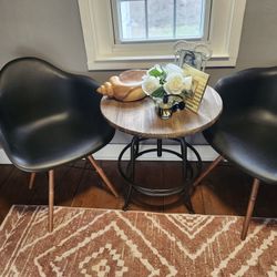 2 Chairs And Small Round Table