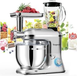 850W 9-in-1 Stand Mixer | 8QT Bowl + Meat Grinder + Blender