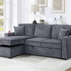 Corduroy Sectional Sleeper Sofa 