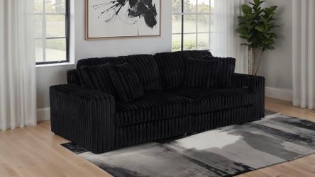 New sectional corduroy black sleeper