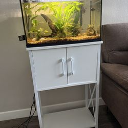 Fish Tank And Holder With Supplies