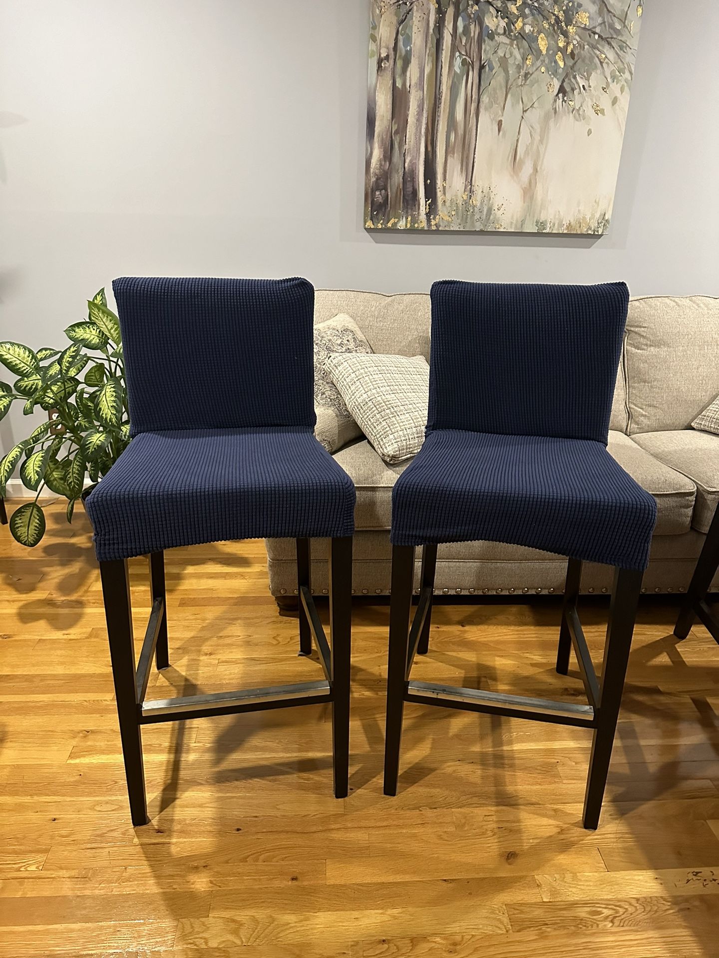 IKEA Henriksdal Bar Stool high chairs NAVY BLUE 42” - 2 FOR