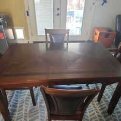Dinner Table With Four Chairs And Bench Set