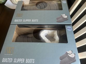 Black Wayland Square Men’s Memory Foam Slipper Boots Size L 9-10 Set New